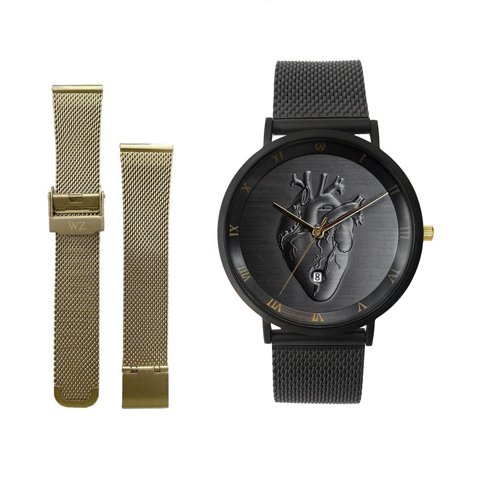Black Heart Waterproof Watch - WOODSTOCK ZAMBON