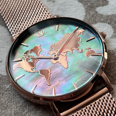 Black Pearl World Map ® Waterproof Watch