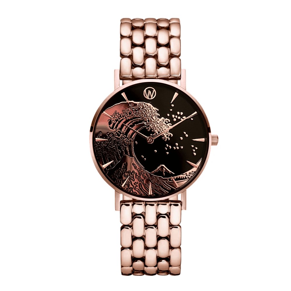 Golden Rose Wave Waterproof Watch - WOODSTOCK ZAMBON