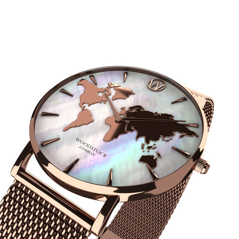 Pearl World Map Waterproof Watch - WOODSTOCK ZAMBON