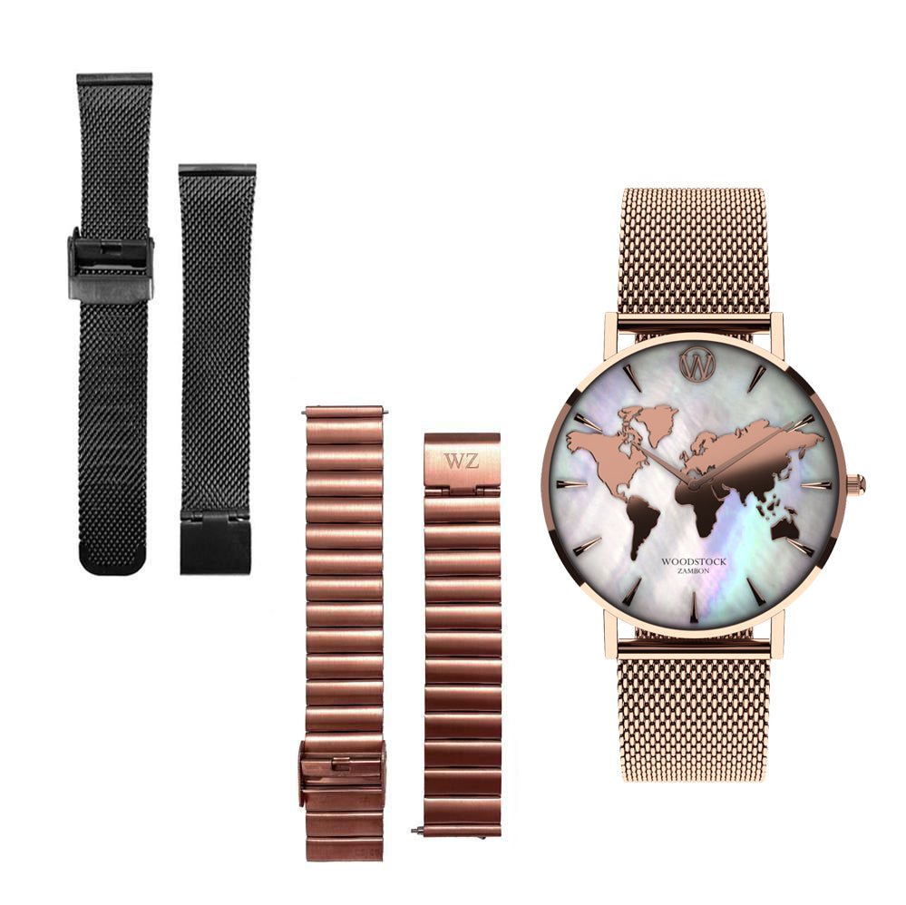 Pearl World Map Waterproof Watch - WOODSTOCK ZAMBON