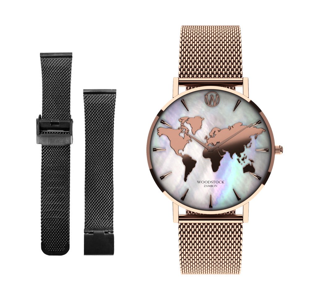 Pearl World Map Waterproof Watch - WOODSTOCK ZAMBON