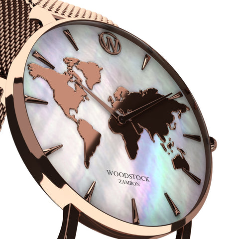 Pearl World Map Waterproof Watch - WOODSTOCK ZAMBON