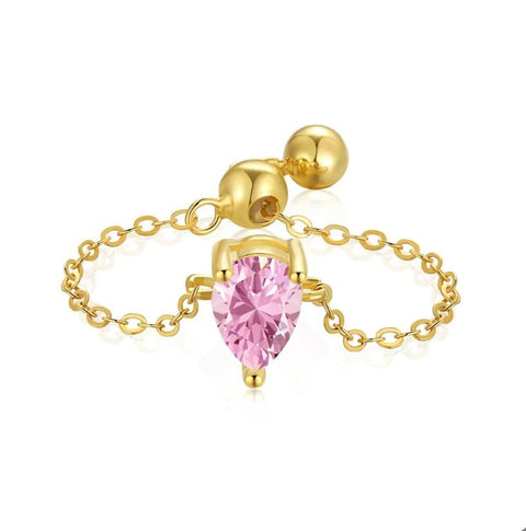 Pink Chain Ring - WOODSTOCK ZAMBON